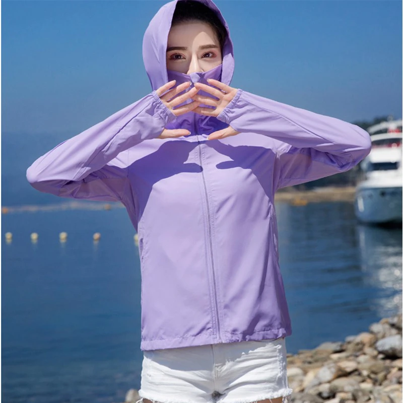 Куртка женская быстросохнущая с капюшоном и защитой от УФ-излучения | Спорт