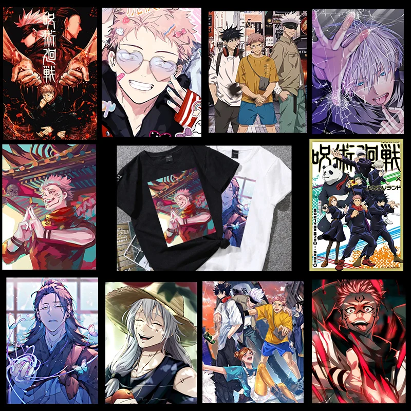 Термотрансферная наклейка juютсу Kaisen термоклейкие патчи японские аниме наклейки