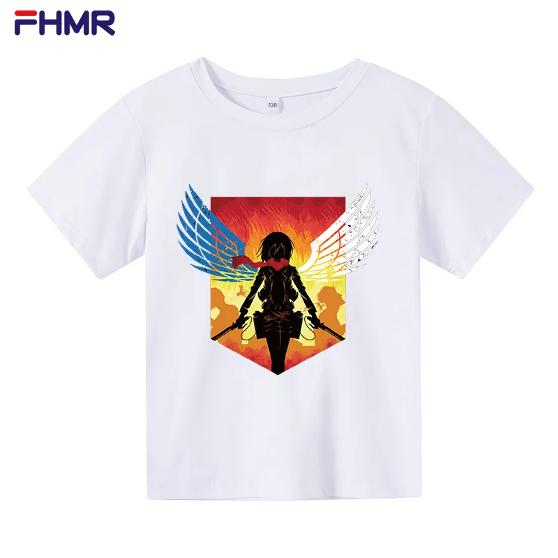 

Attack on Giant T-shirt Print T shirt Anime boy Harajuku Casual Short Sleeve shirt children's clothing girls clothing summer