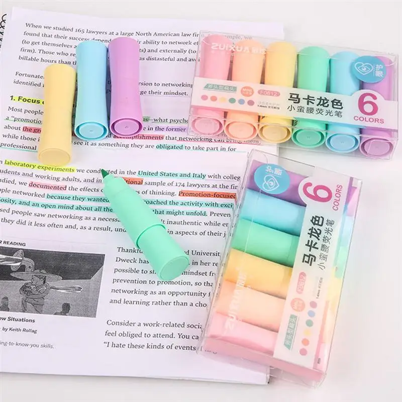 

6Pcs/12Pcs Creative Markers Durable Mark Pens Exquisite Student Highlighters