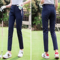 send belt summer golf clothes women trousers elastic pants thin slim pants lady breathable sportswear leisure tennis long pants