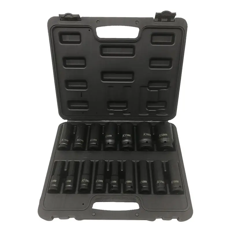 16pcs Extended Explosion Proof Pneumatic Socket Sets Car Repairing Tool Kit Auto Repail Tools With Storage Box Set |