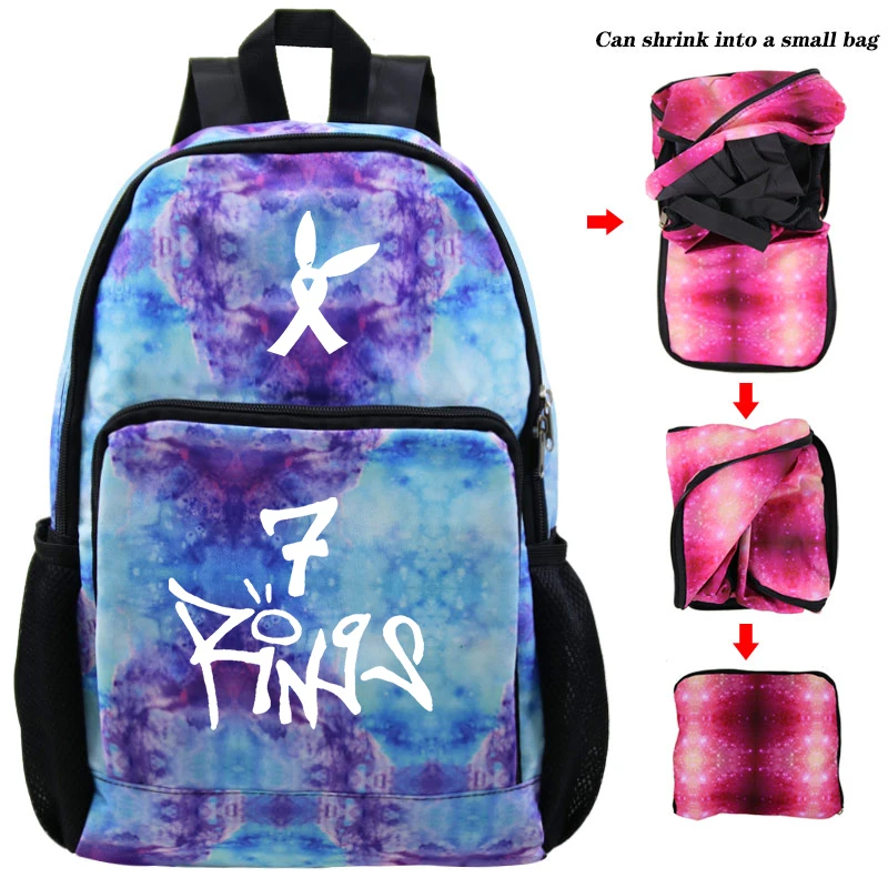 knapsack 19 Ариана Гранде рюкзак складной упакованный рюкзак женский мужской рюкзак для подростков мальчиков и девочек сумки для ноутбука/дорожные сумки Machila Escolar - Цвет: knapsack 19