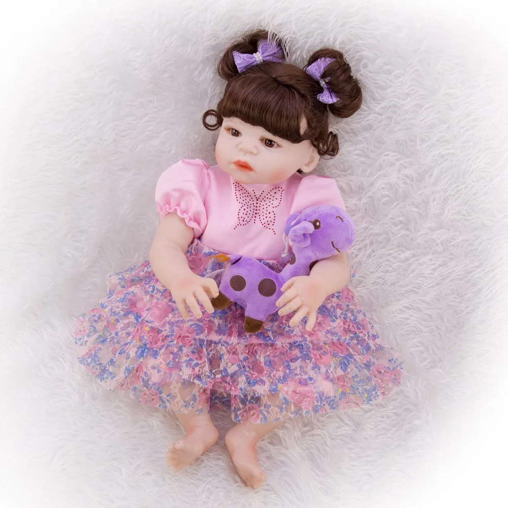 

54 см reborn Baby Doll силиконовая виниловая игрушка для девочек игровой домик крепеж для ванной раннее образование настоящая игрушка bebe reborn с плат...