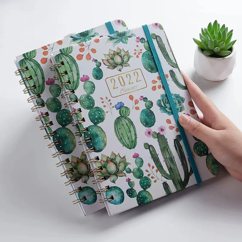 

2022 Weekly Monthly Notebook Planner 8.5" x 6.4" Flexible Hardcover Strong Twin Wire Binding 12 Monthly Tabs Inner Pocket
