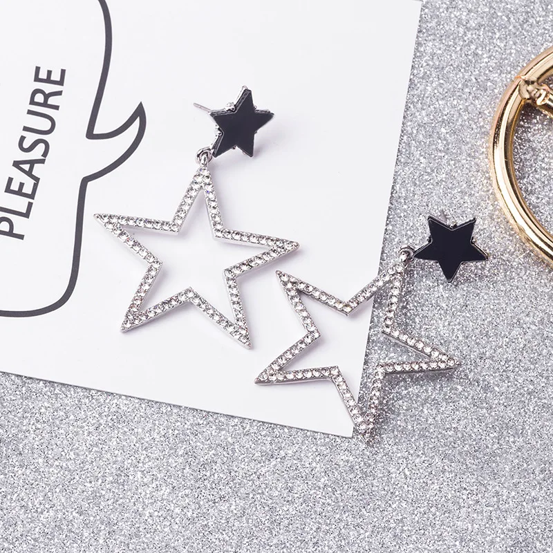 Новые модные большие серьги-подвески в виде пятиконечной звезды для женщин