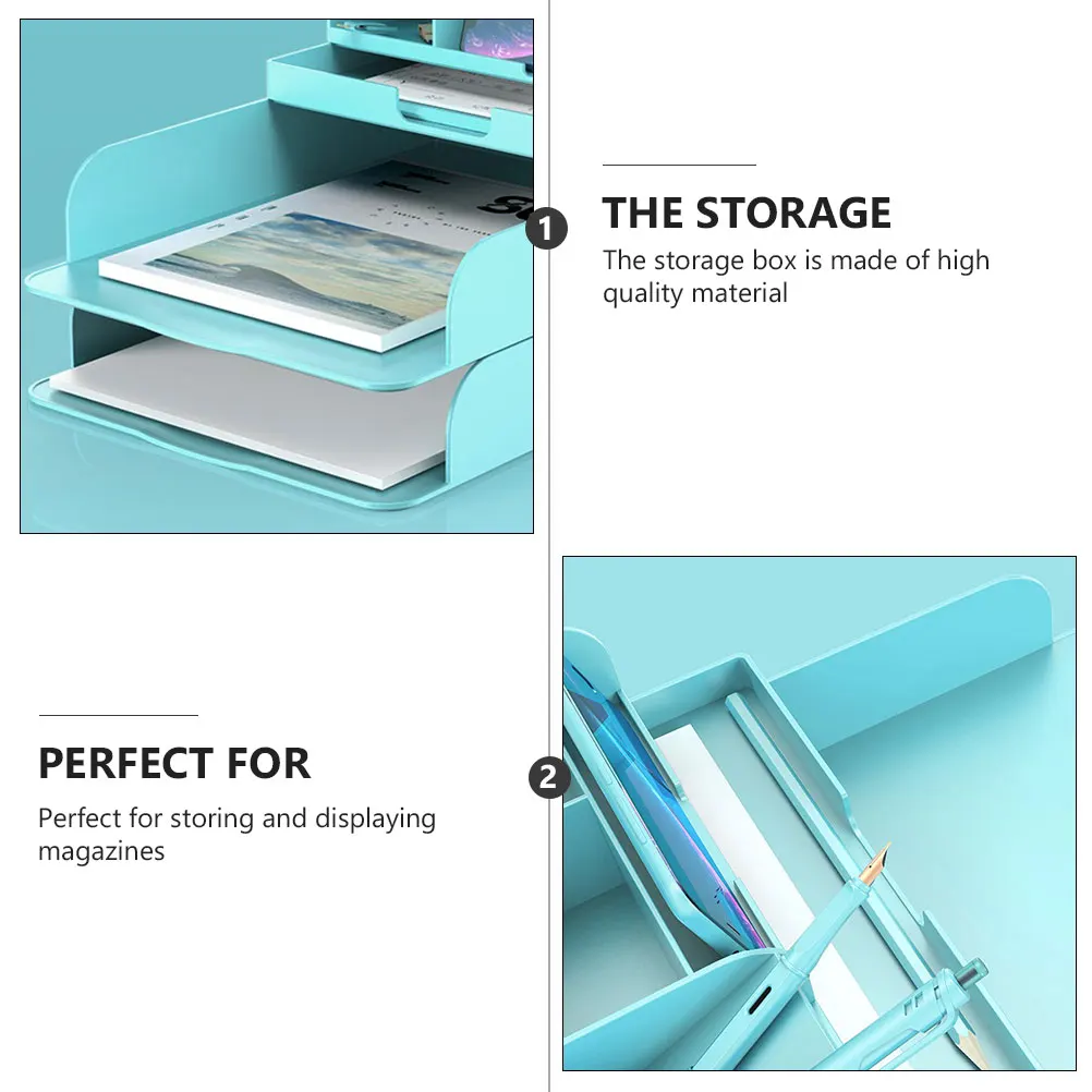 

1pc Household Multi-layer Storage Box Multifunctional Multi-layer Tabletop Storage Case Home Storage Container for Dormitory