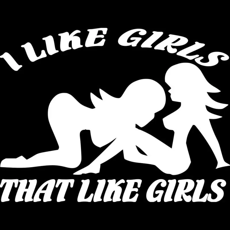 

I Like Girls Girl Decals High Quality Car Decoration Personality Pvc Car Window Waterproof Stickers Black/white, 15cm*12cm