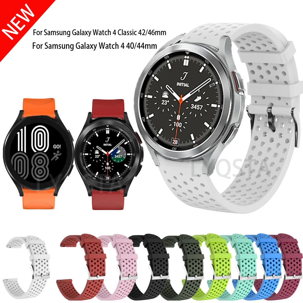 

20mm Smart Bracelet Band For Samsung Galaxy Watch 4 40/44mm Watch Stop Silicone Wristband For Galaxy Watch 4 Classic 42mm 46mm