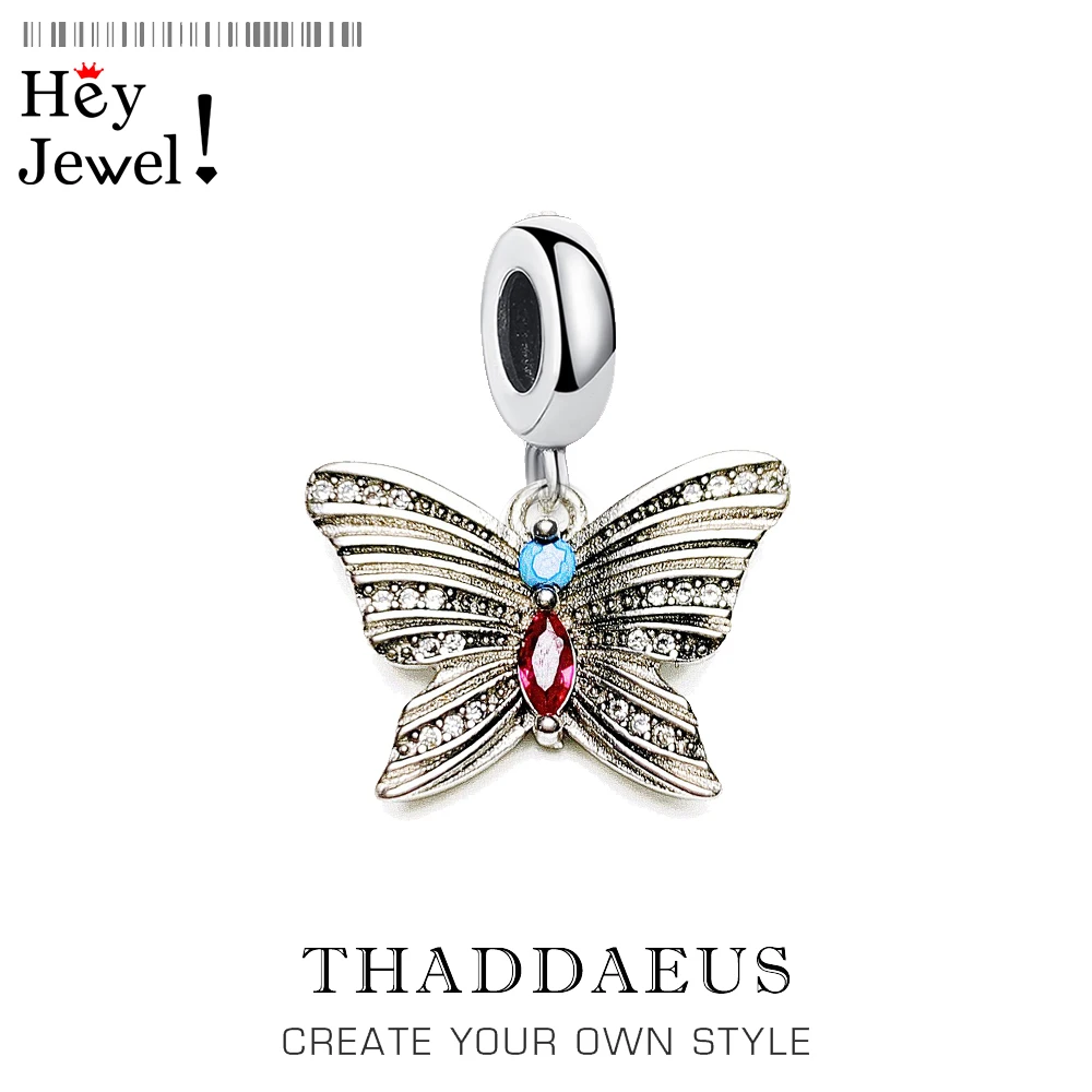

Художественный дизайнерский кулон в виде бабочки из стерлингового серебра 925 пробы, подвески для браслета, ожерелья, женские богемные ювели...