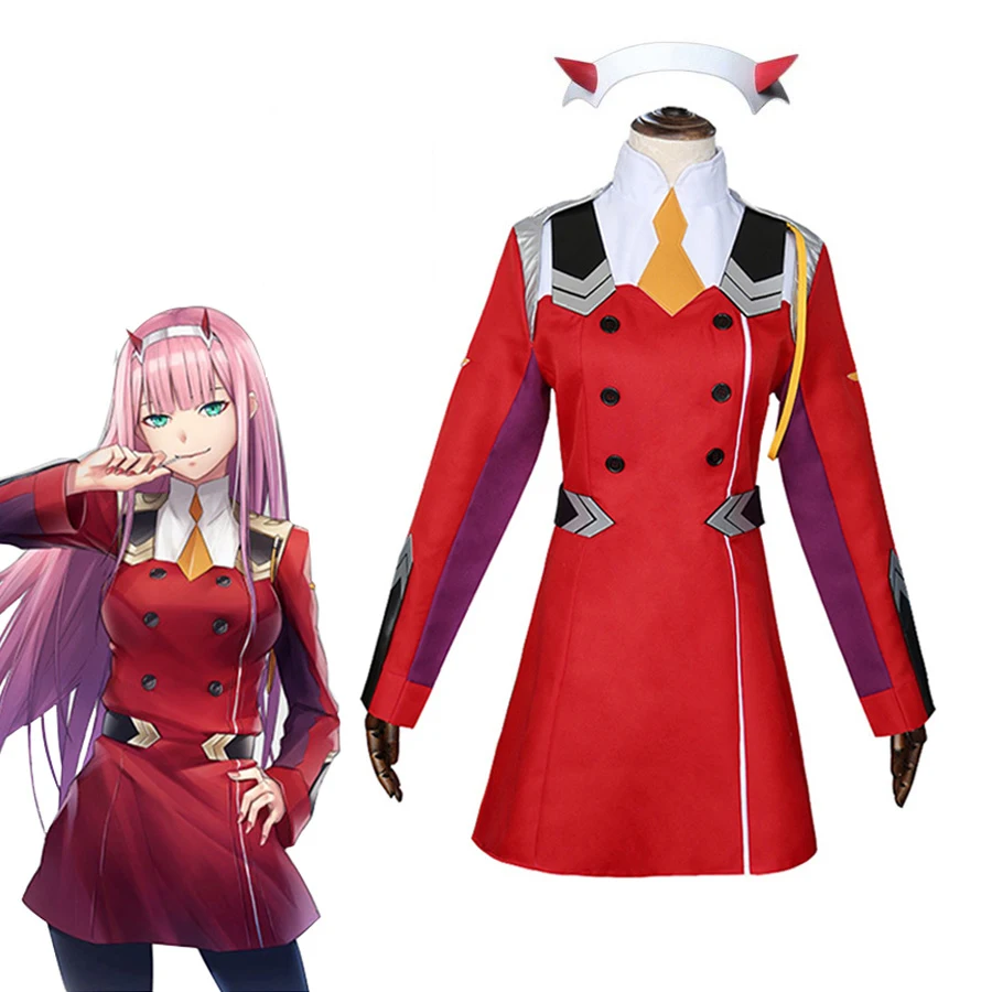 

Костюмы для косплея аниме DARLING в FRANXX ноль два 02 платье костюмы для девочек женские в стиле «лолита» головные уборы для женщин кружевное плат...