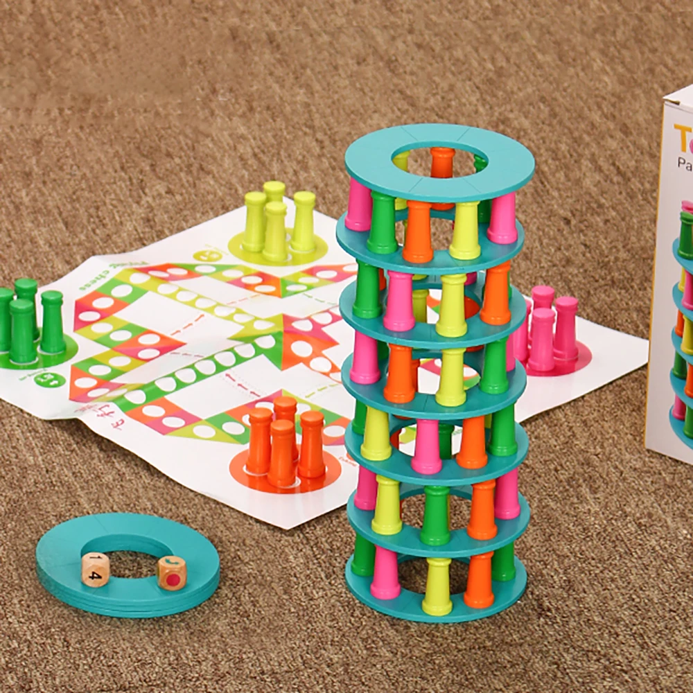 

Wooden Tower Stacking Game Toppling Leaning Tower Toy Entertaining Toy Educational Cultivate Balance Perception Educational Toys