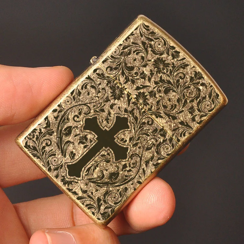 

Zorro Tang grass cross, pure copper kerosene lighter, high-end men's gift, personalized creative windproof lighter