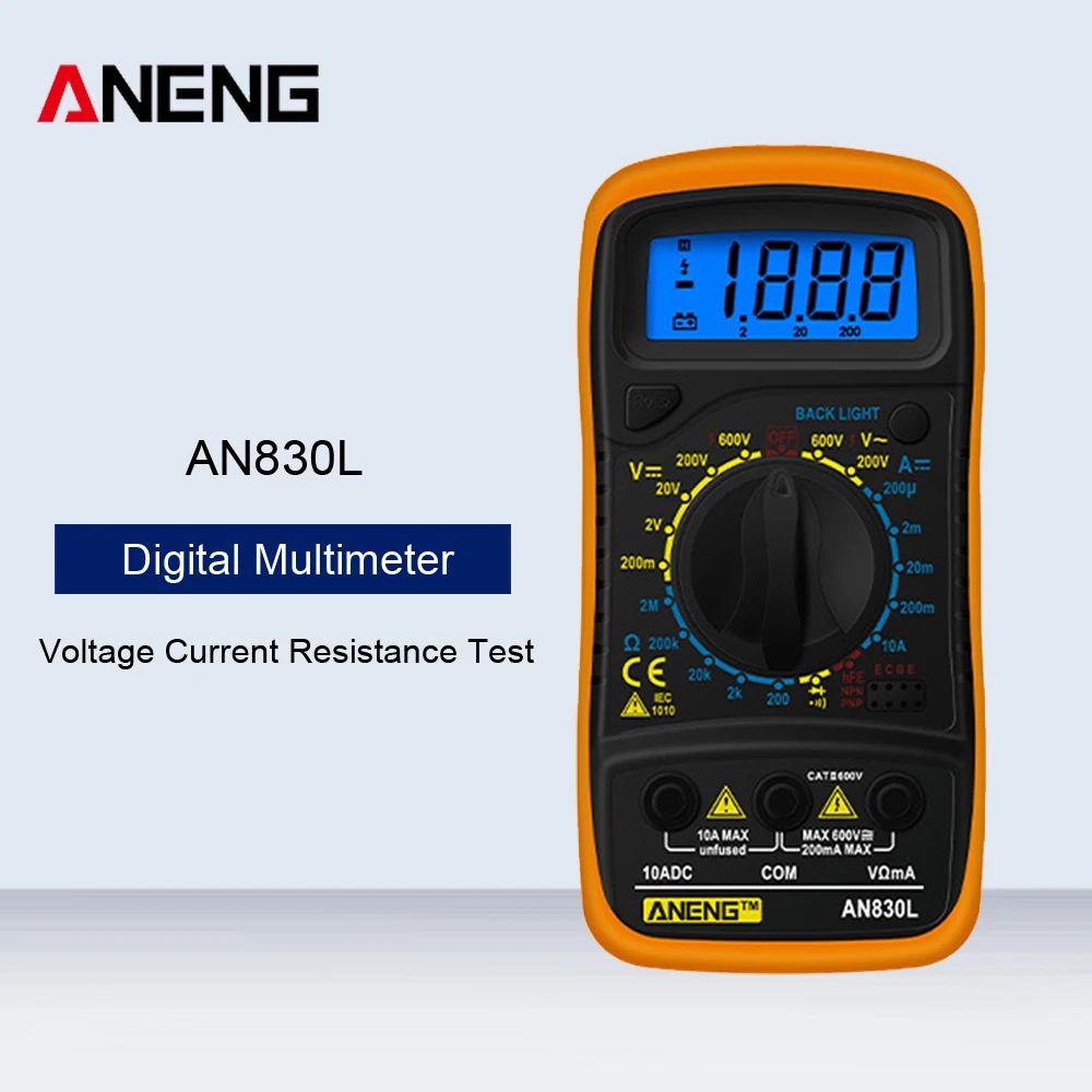 ANENG AN830L портативный Высокоточный Ручной цифровой дисплей мультиметр с ЖК