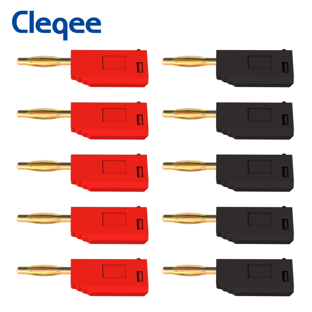 Cleqee P3012 10 шт 2 мм разъем типа банан позолоченный медный Штабелируемый для