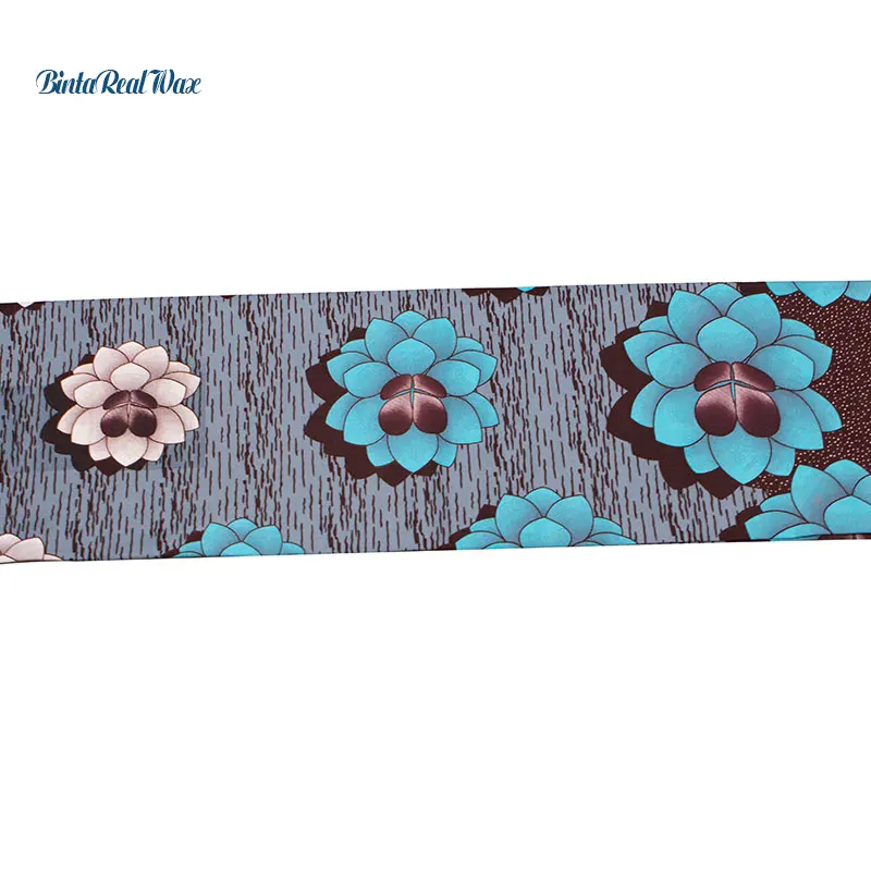 Платьевая ткань с принтом "Fancy Flower", 2019 год, для шитья DIY, Анкара, 6 ярдов, полиэстер, настоящий воск, ткани Африки FP6210.