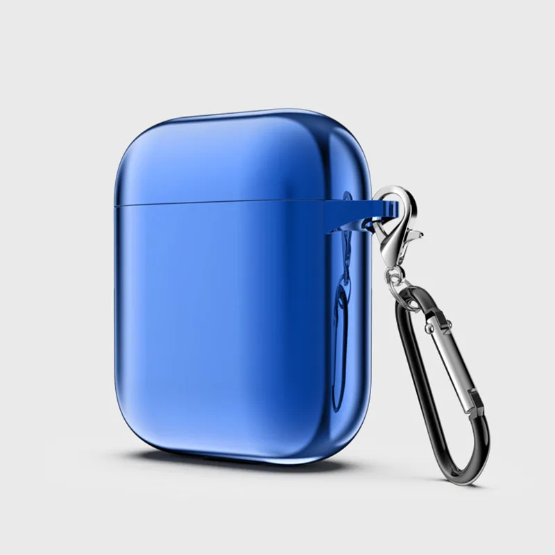 Чехол s для Airpods 2nd роскошный защитный чехол для наушников для Apple airpods2 Air pods 2 с крючком - Цвет: Синий