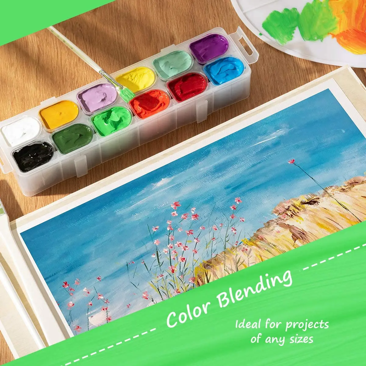12 Цветов гуашь Краски комплект 30 мл Симпатичные желе чашки дизайн с Портативный
