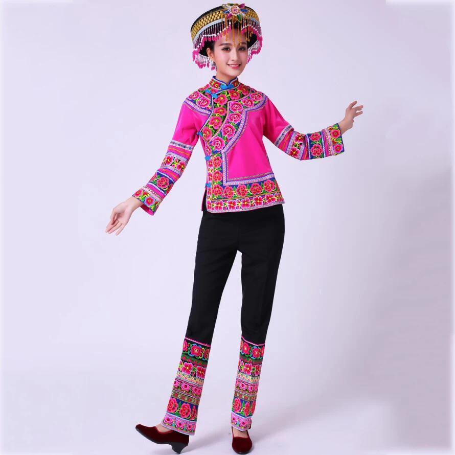 Женская одежда с вышивкой hmong этническая женская костюм Мяо яркая для праздников