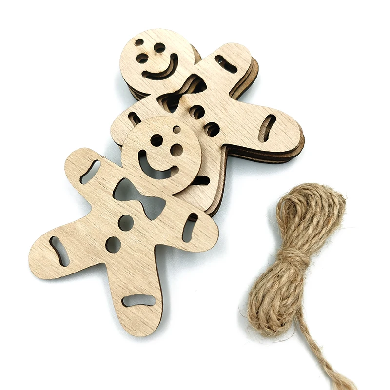 

Деревянные рождественские украшения, 6 шт., незавершенные деревянные вырезы для поделок, украшения для праздника