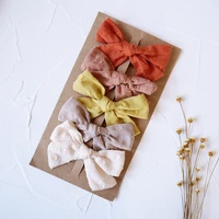 5pcsset baby girl bow hair clips cotton barrette jacquard hairpins cute children princess kids hair bows accessories lovely