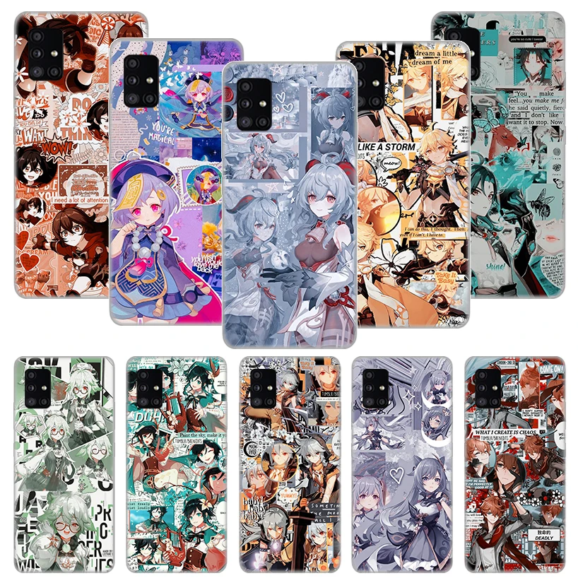 

Genshin Impact Anime Case Funda Celular For Samsung Galaxy A52 A51 A71 A70 A50 A21S A30 A40 A41 A01 A11 A20e A10 Cover Coque
