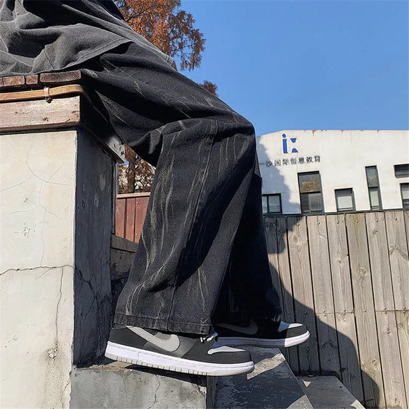 

Женские джинсы со средней посадкой, винтажные свободные брюки, демисезонные, широкие, размера плюс