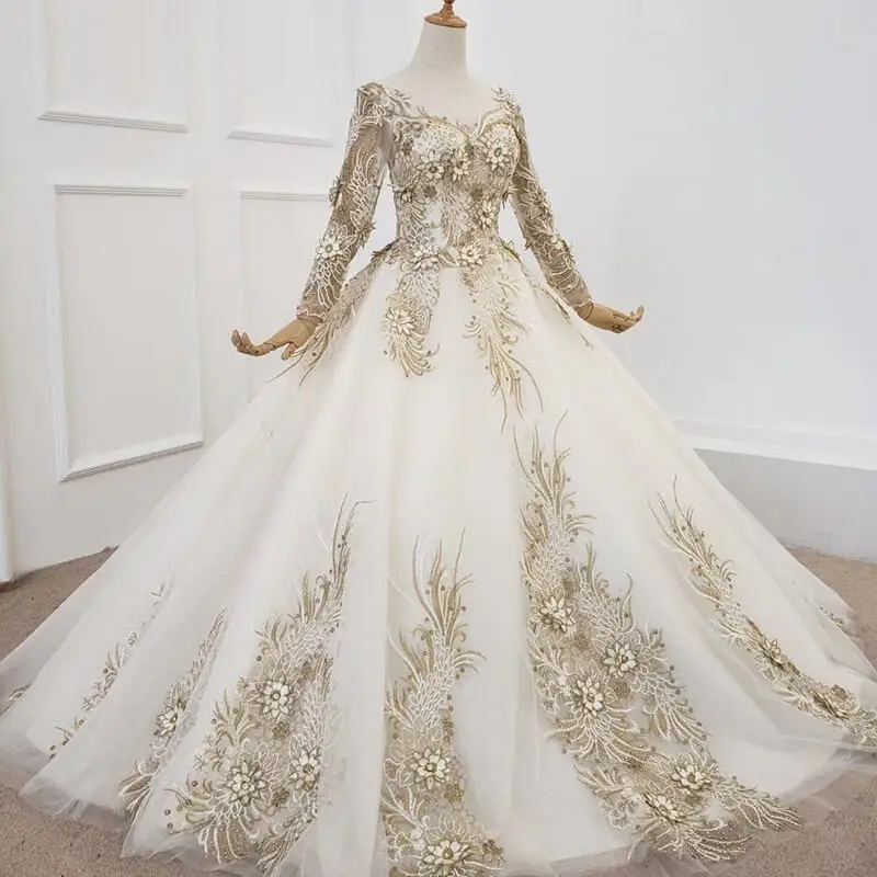 HTL1269 Quinceanera Dresses 2020 Blush white golden Ball Gown Sweet Beaded lace Formal Gowns vestidos de 15 Party Prom Dresses