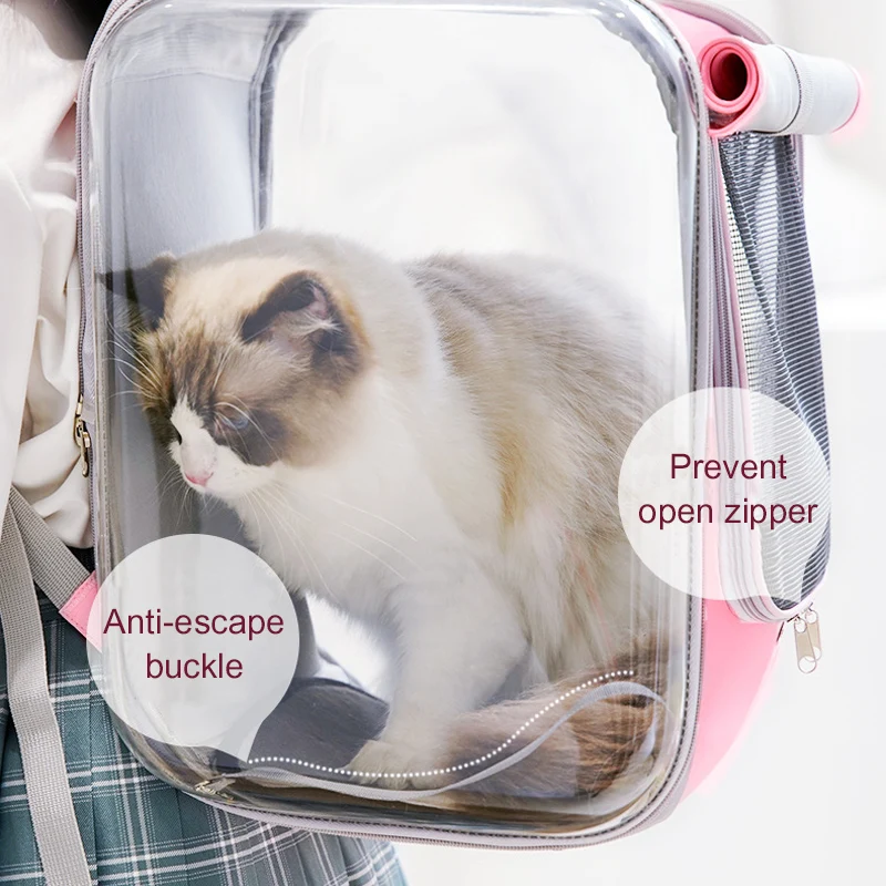 Рюкзак переноска для кошек двусторонний дышащий прозрачный рюкзак и собак