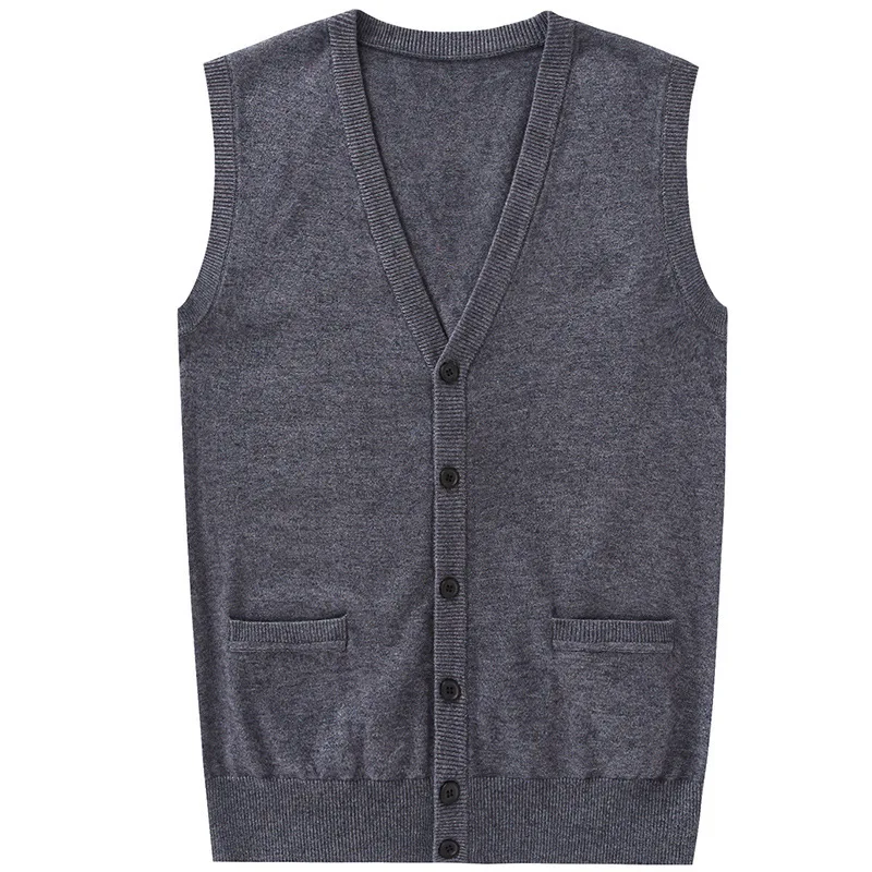 Мужской кардиган без рукавов жилет свитер Модный деловой повседневный мужской
