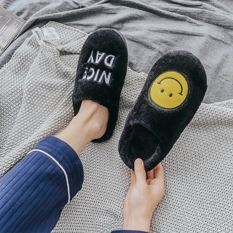 New Winter Cotton Slippers Ladies Thick Bottom Non-Slip Plush Indoor Warmth Couple Winter OutdoorCottonSlippers ForMenAnd Women