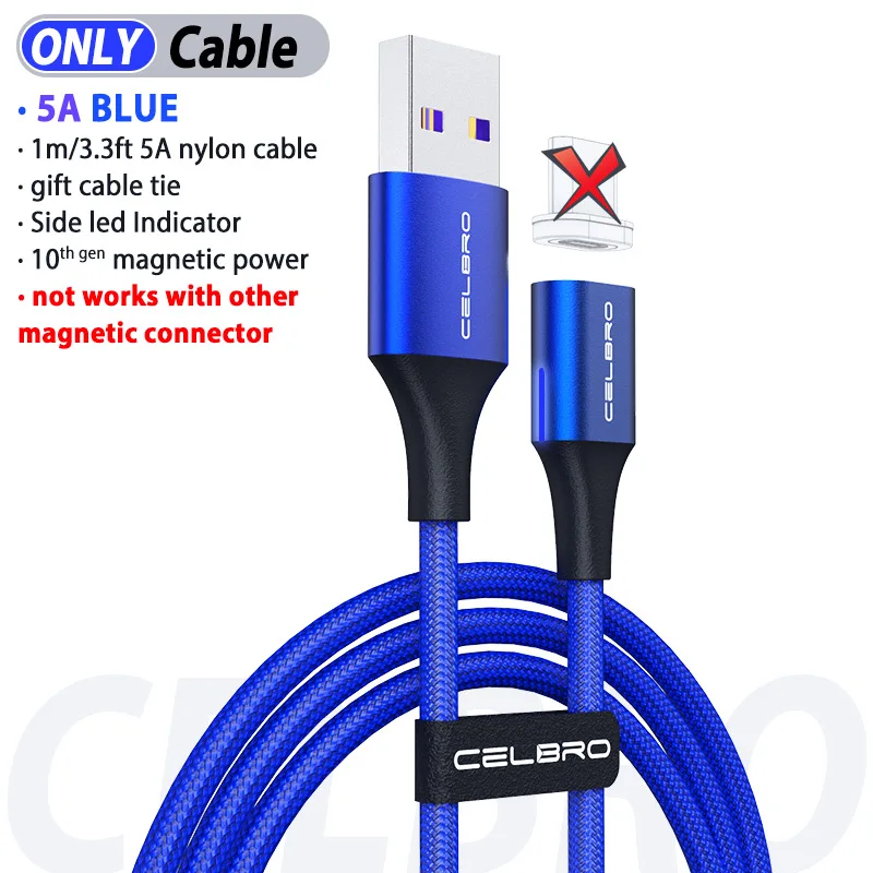 5А Магнитный USB кабель для зарядки Micro Type C быстрой магнитный Samsung S20 Note10 + Huawei