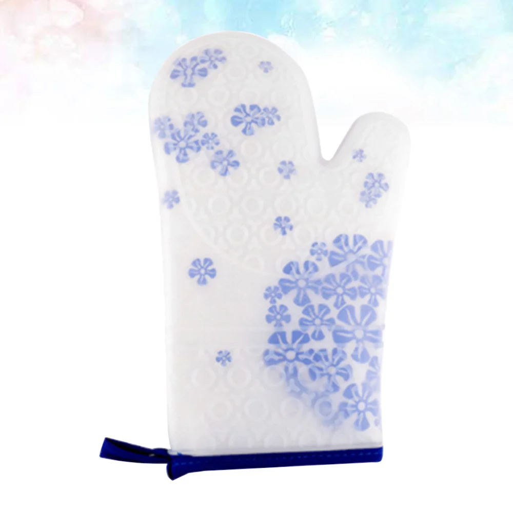 

1 PC Food-grade Silicone Cloth Non-slip Kitchen Silicone Heat Resistant Microwave Mitts Long Thickened Silicone Gl