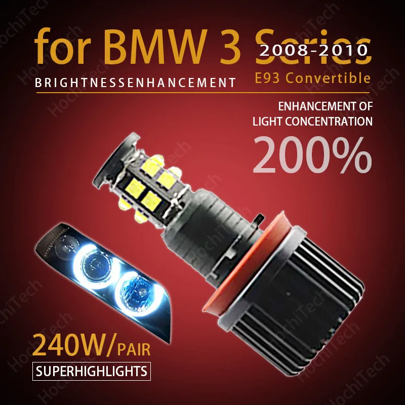 

for Angel Eyes 120W h8 Super White 6000k Halo Ring LED Light for BMW 2008-2010 3 Series E93 Convertible (Pre-LCI) Super Bright