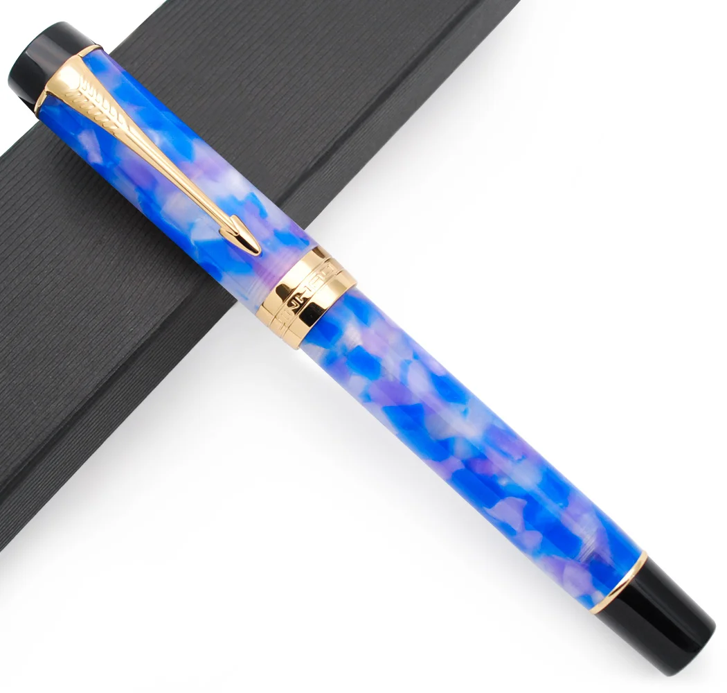 Jinhao Centennial 100 авторучка 18KGP позолоченная M Nib 0 7 мм акриловая чернильная ручка со