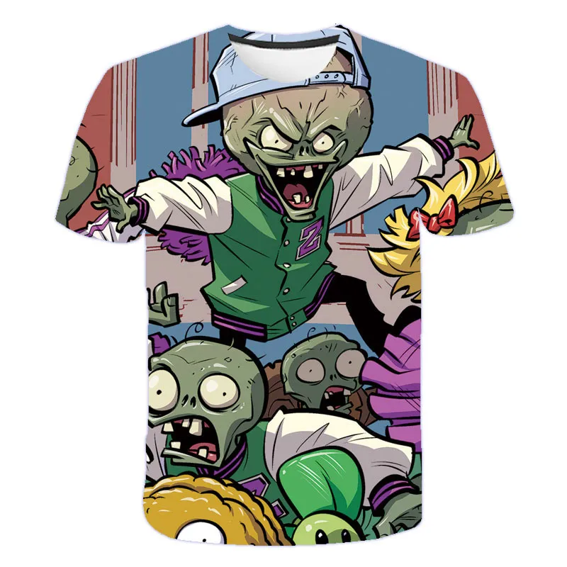 

Summer New Boys and Girls T-shirts 3D Plants vs. Zombies Printed T-shirts Children's Clothing Cartoon Games Casual Tops T-shirts