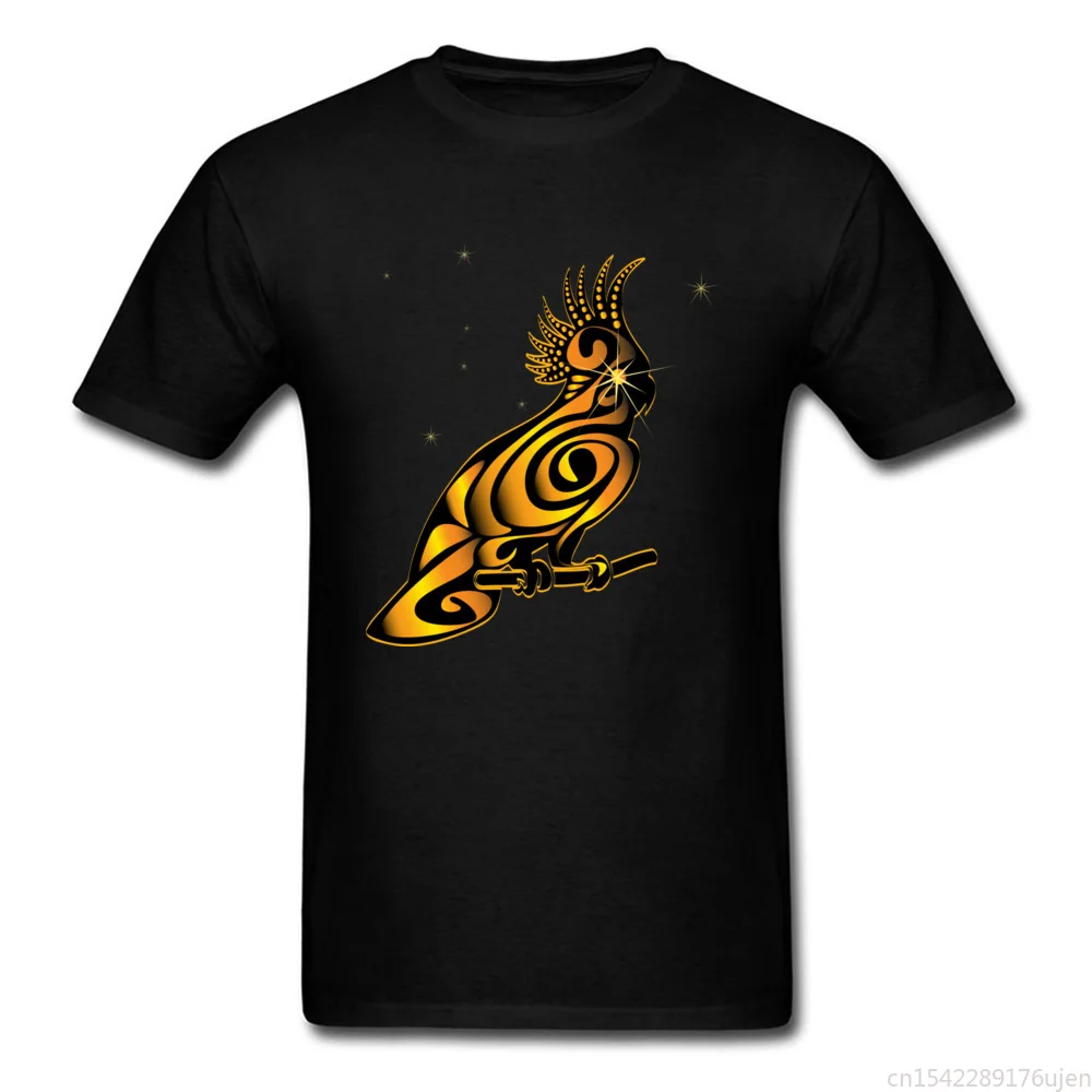 

Cartoon Top & Tee Shirts New Arrival 2021 Gold Parrot Print Women Black T-shirt Trendy Hip Hop Cool Groups T Shirt