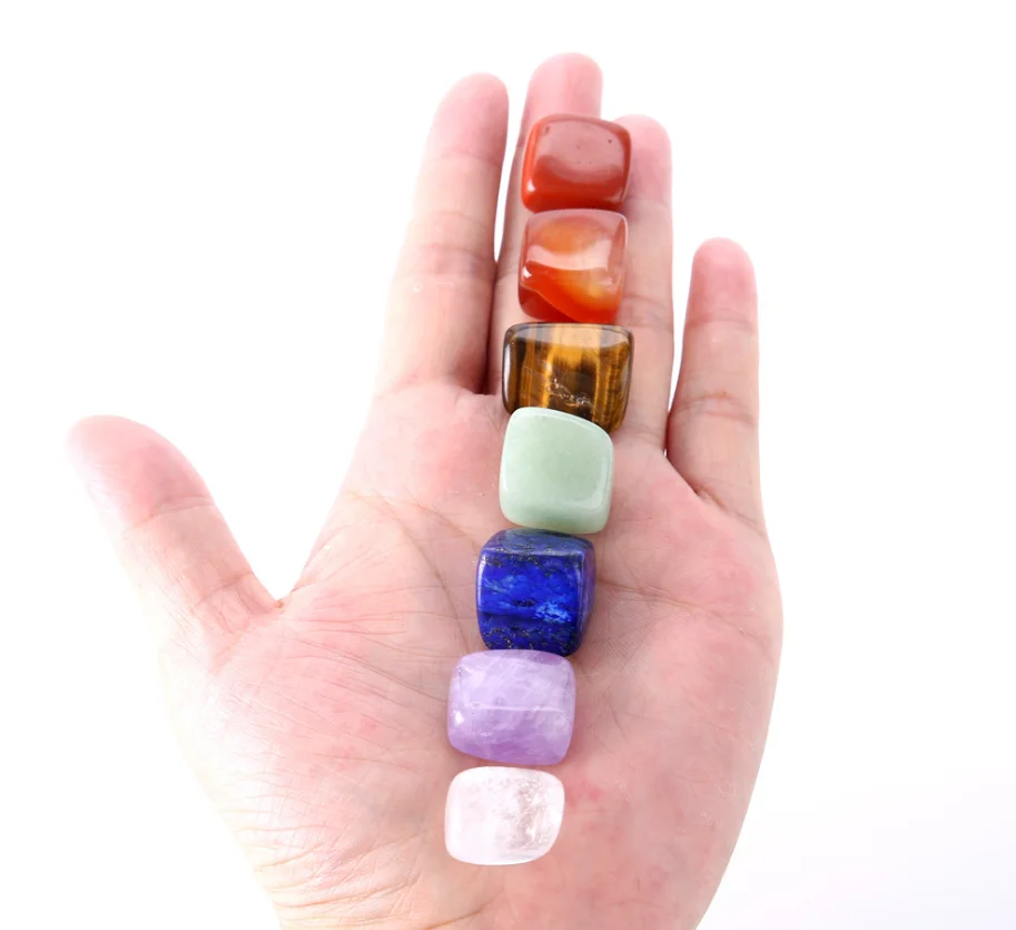 Seven Chakra камень 7 цветов в наборе Йога чакра нерегулярные рейки Исцеляющие