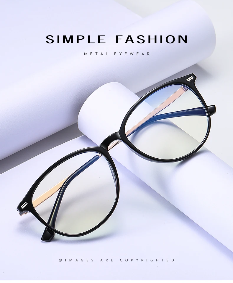 

2020 new fashion tr anti blue light mirror student art flat lens metal computer eye protection glasses anti blue glasses