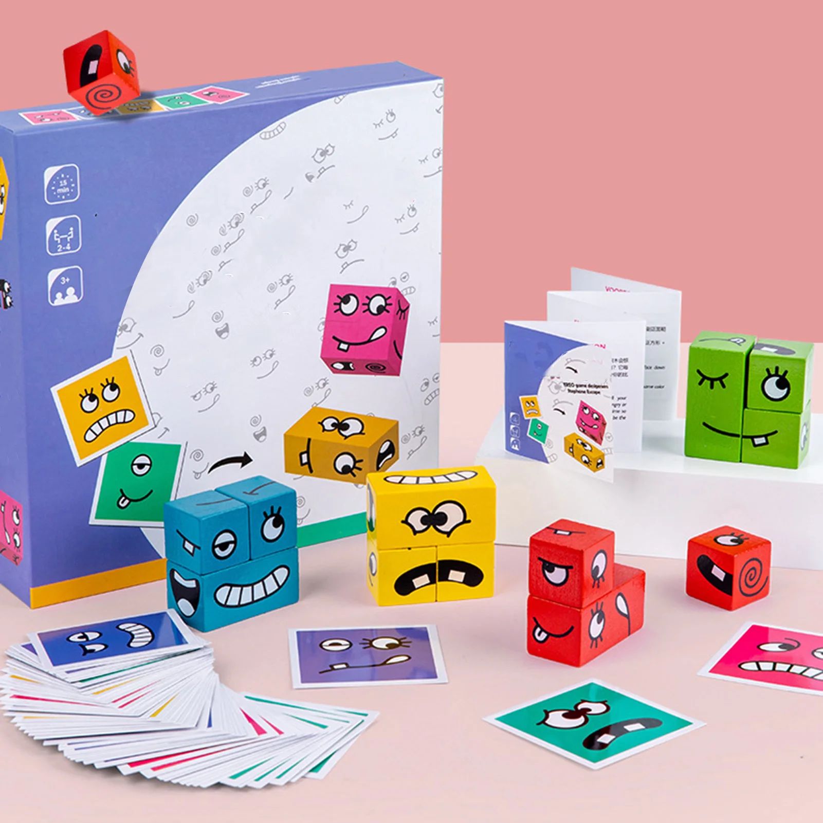 

Cube Table Games Educational Toys Face Blocks Cube Building Block Puzzle Interactive Board Game Challenge Learn Emoticon