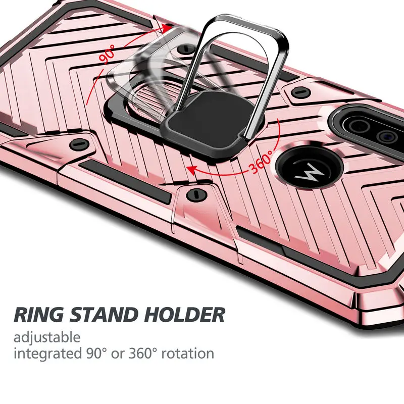 

For Motorola Moto G8 Power Case Fashion Armor With Finger ring Car bracket Shockproof Back Cover For Motorola Moto G8 Power Case