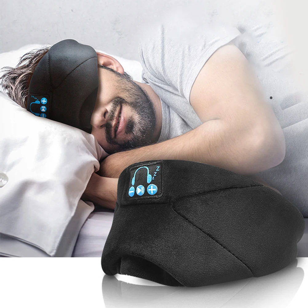 

5.0 Travel Headset With Mic Music Wireless Washable Breathable Eye for mask Calling Bilateral Stereo Headphones Ultra Thin