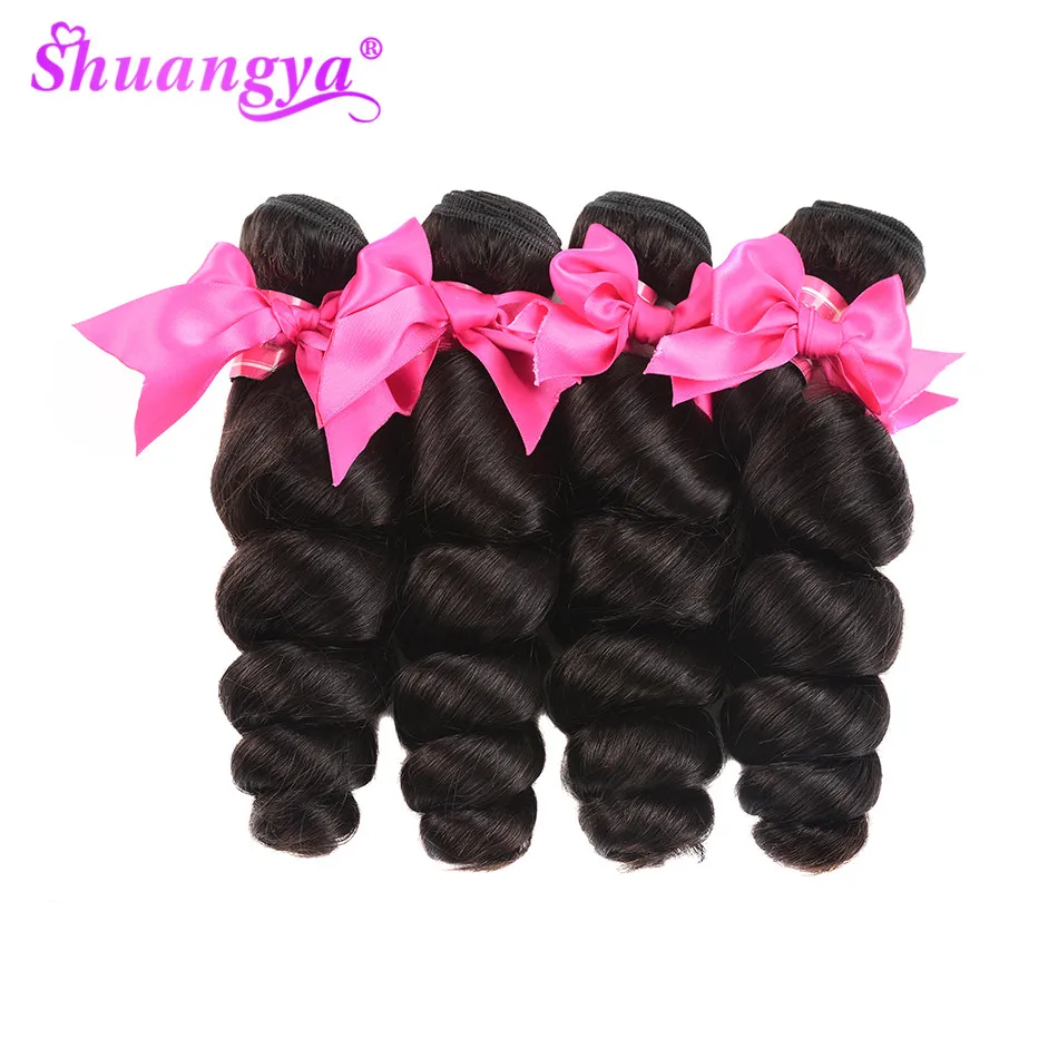 Волосы шуангья индийские пучки волос remy человеческие волосы свободные волнистые