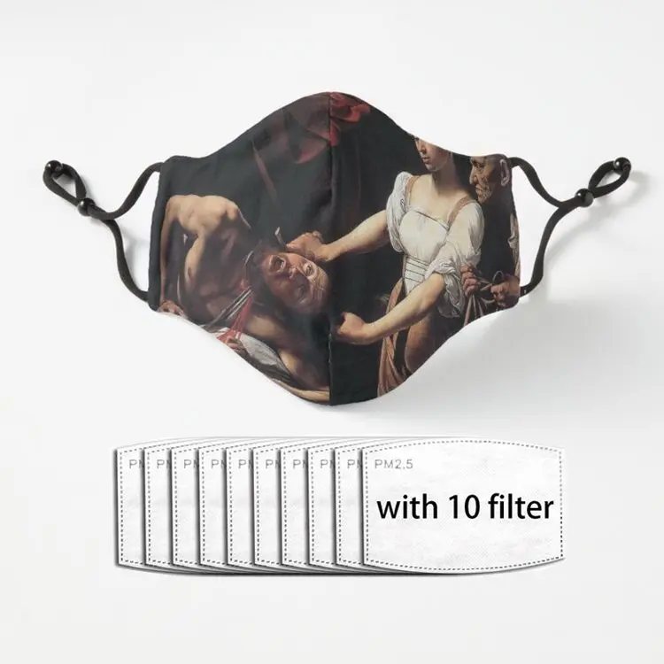 

JUDITH обезглавливание олоферна Караваджо половина уход за кожей лица рот муфельной пыле маски Анти-пыль черный Повседневное Теплая мужская м...