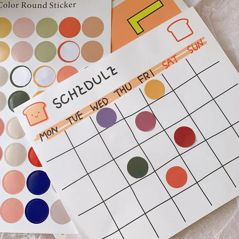 

1Piece Round Dots Stickers Paper Morandi PVC Photo For Metope Card Sealing Stickers Decoration D8C7