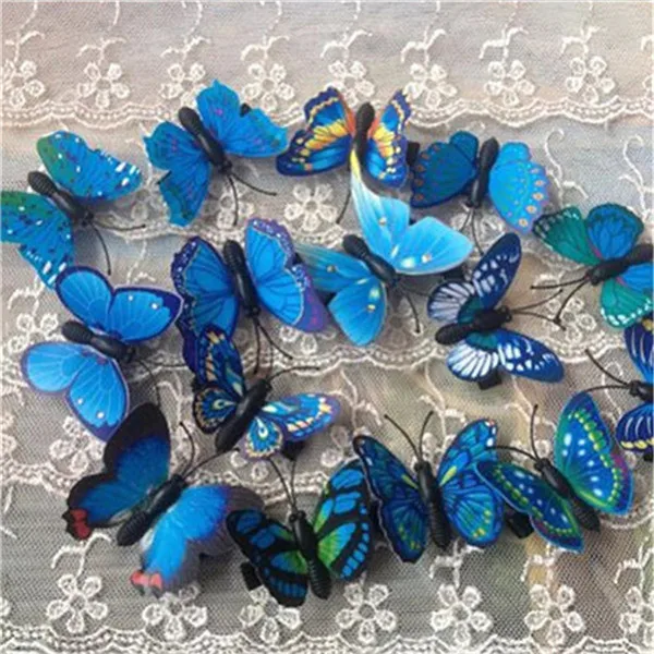 Blue 5x бабочка Заколки для волос милые Пластик вставки Свадебные Женские аксессуары для волос свадебной фотографии костюм Модные украшения заколки - Окраска металла: Blue