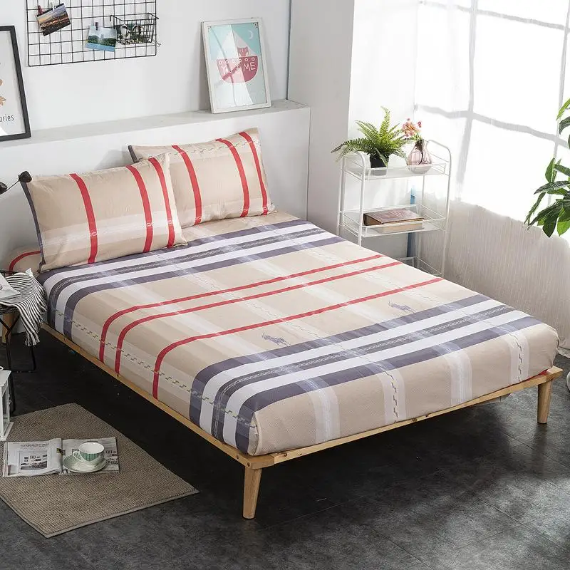 

Plaid Series Printed Elastic Bed Mattress Cover Fitted Bed Sheets 150x200cm 180x200cm Bedspread Comforter Bed Cover Quilting