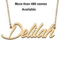 cursive initial letters name necklace for delilah birthday party christmas new year graduation wedding valentine day gift