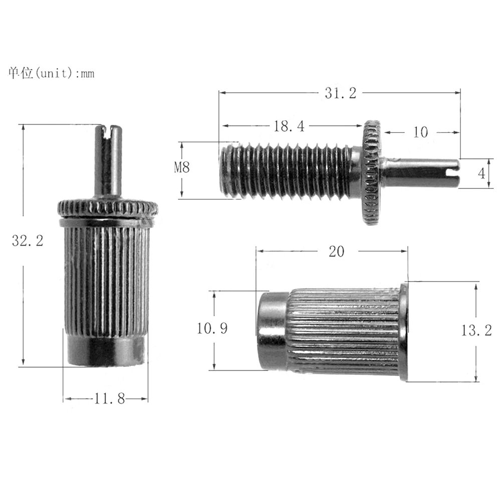 2 шт. Электрогитары мелодия-o-matic шпильки для моста и якорей Диаметр 4 мм гитары