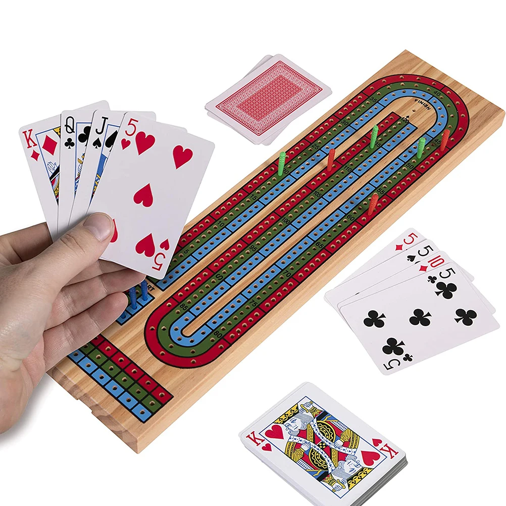 Cribbage Настольная игра комплект Классическая карточная с деревянной табло стол